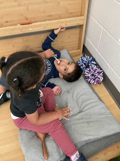 child getting a check up