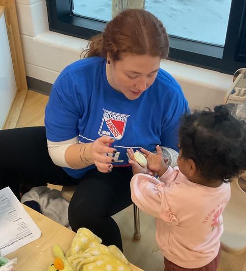 staff with child