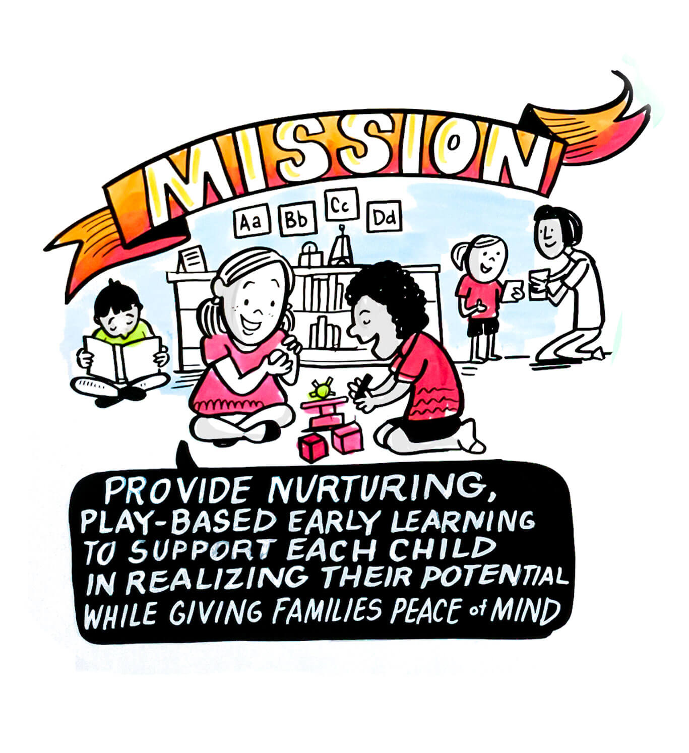Our Mission - Owl Child Care provides nurturing, play-based early learning to support each child in realizing their potential while giving families peace of mind